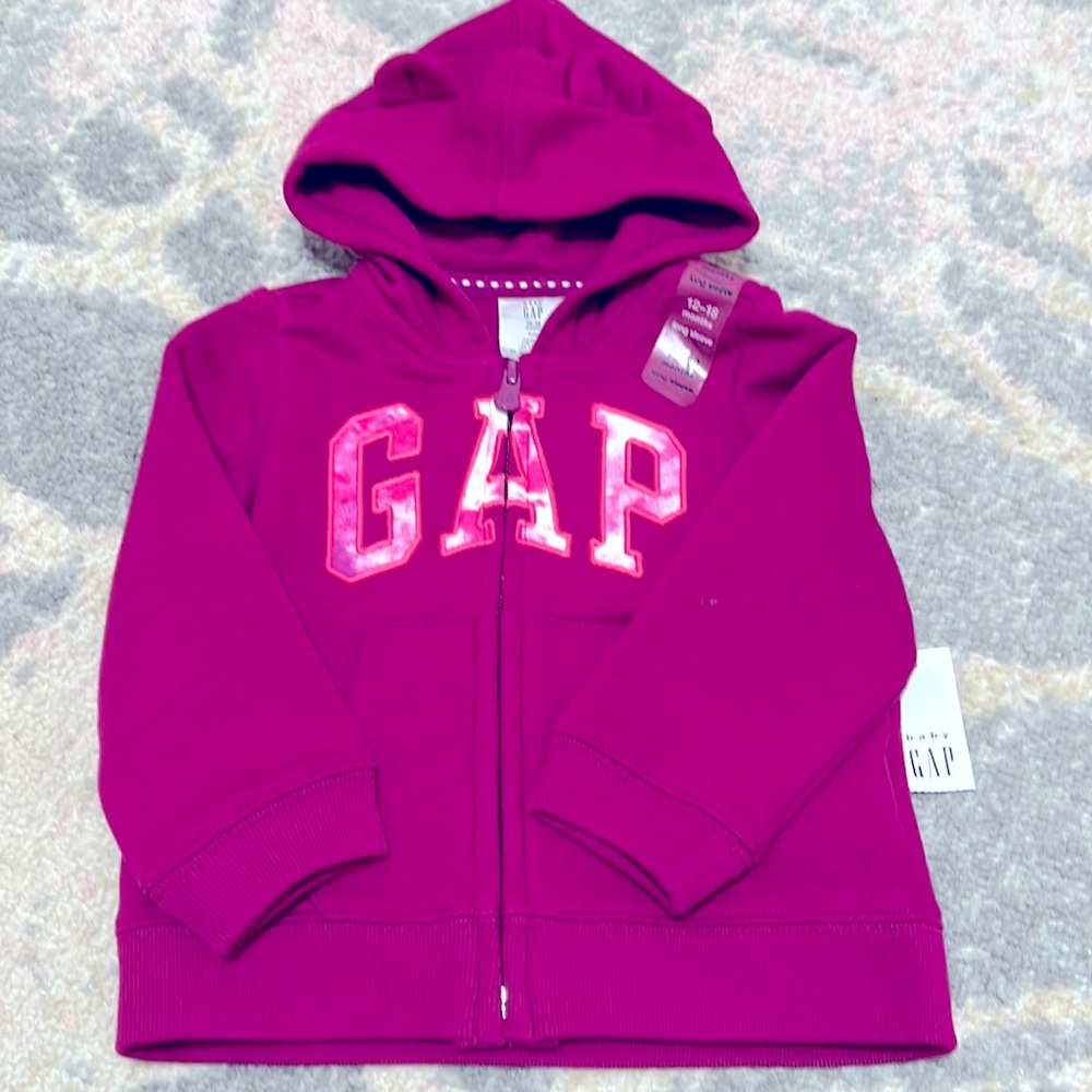 NWT Infant Girl’s GAP Zipper Hoodie 12-18M